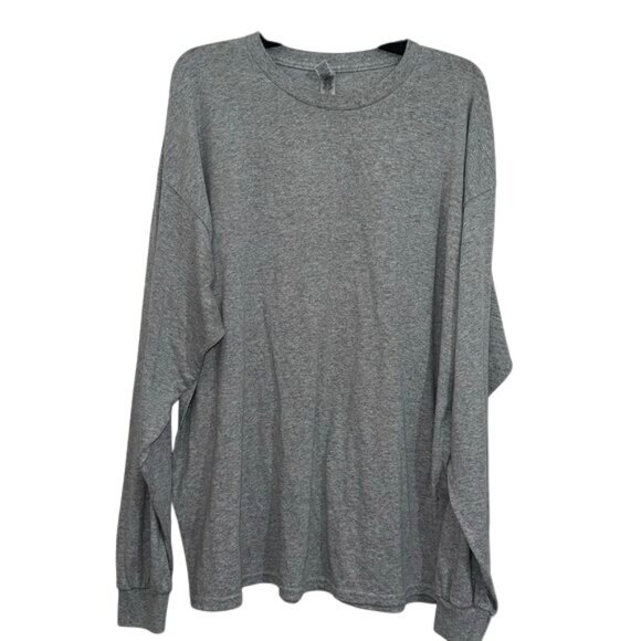 Gildan Other - Gildan Mens Grey Long Sleeve T-Shirt 2XL Cotton/Polyester Blend